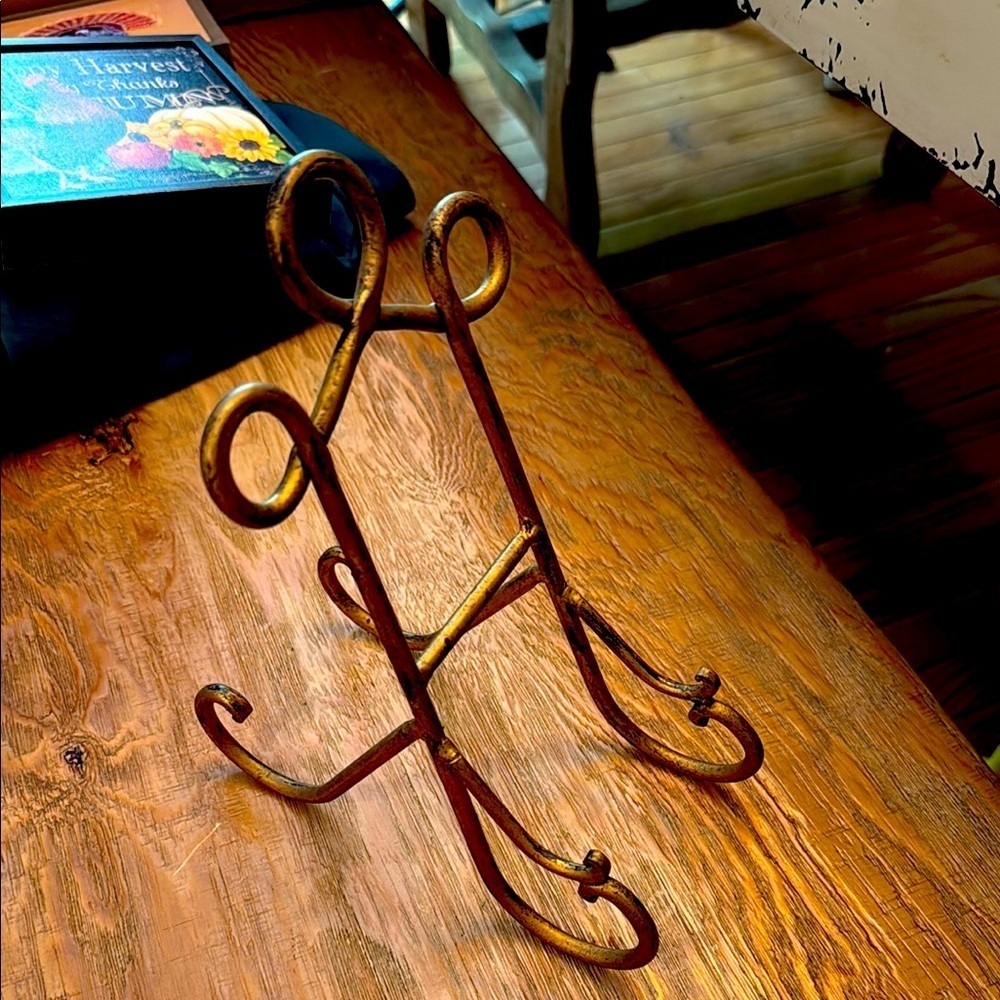Elegant Gold Metal Display Easel, picture not included! But is listed in my shop